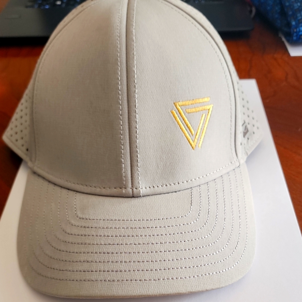 Men's Beige Cap with Gold Logo